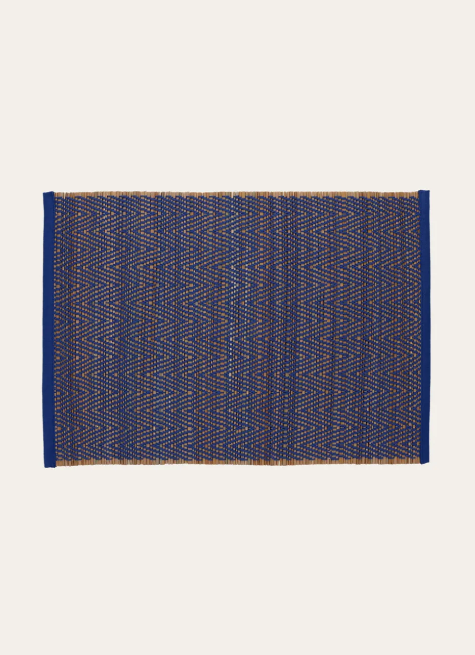 SET DE TABLE EN PAILLE BLEU