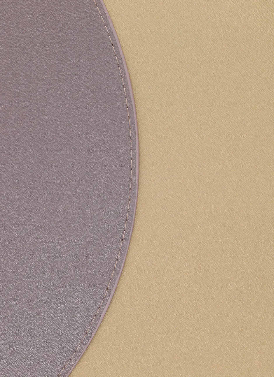 SET DE TABLE ROND FAUX CUIR BRONZE