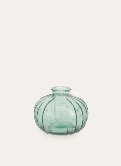SOLIFLORE EN VERRE STRIÉ COLORÉ ARRONDI VERT