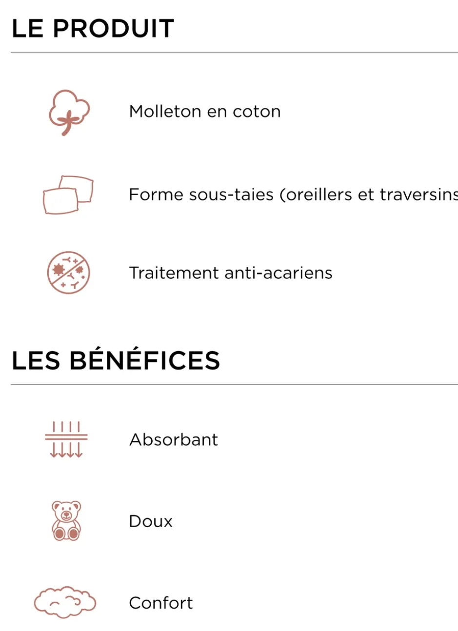 SOUS-TAIE DE TRAVERSIN EN COTON 220GR BLANC