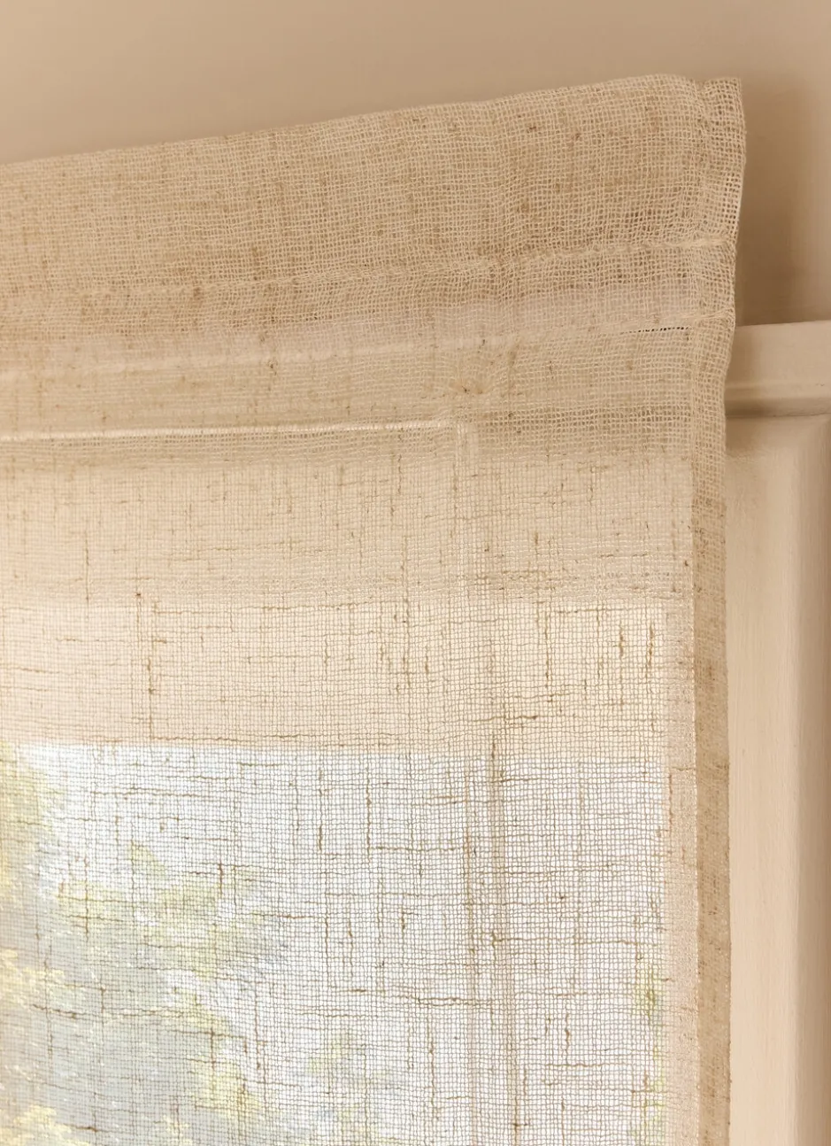 STORE BATEAU RELEVABLE EN ÉTAMINE EFFET FLAMMÉ BEIGE