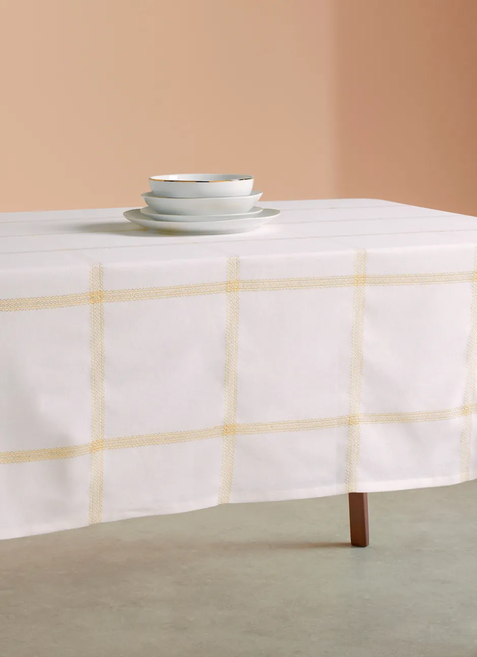 SURNAPPE EN COTON TISSÉ SCINTILLANT ECRU