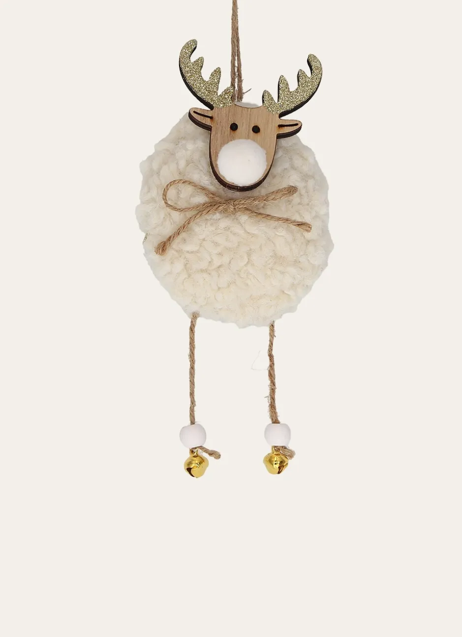 SUSPENSION RENNE EN FAUSSE FOURRURE ECRU