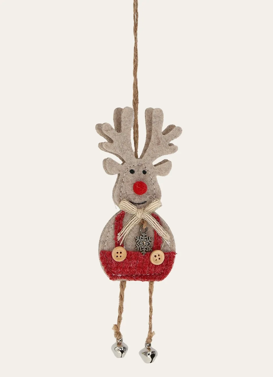 SUSPENSION RENNE RIGOLO EN FEUTRINE ROUGE