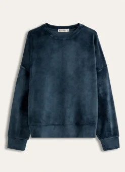 SWEATSHIRT EN VELOURS MARINE