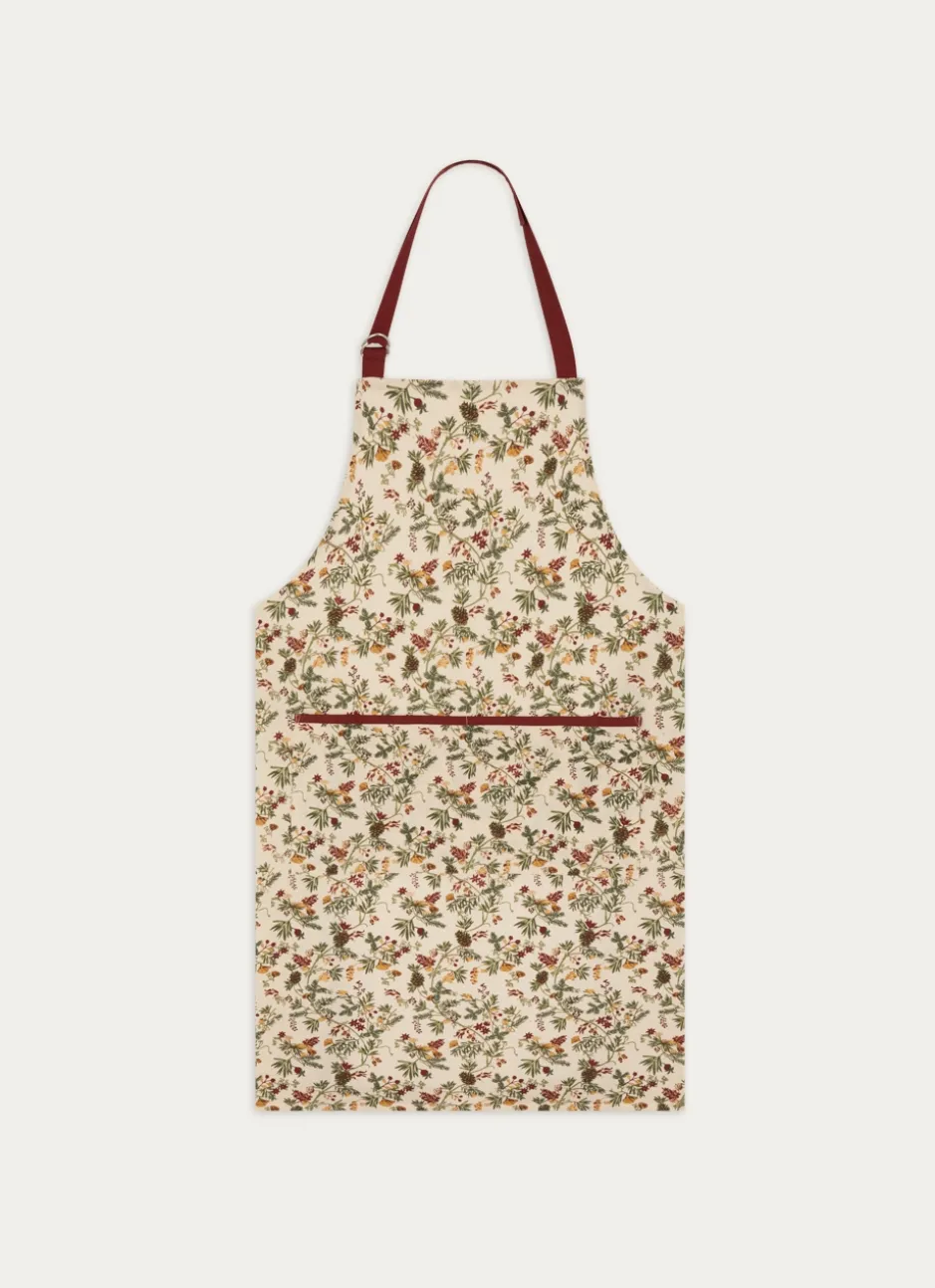 TABLIER DE CUISINE EN COTON IMPRIMÉ VÉGÉTAL MULTICOLORE