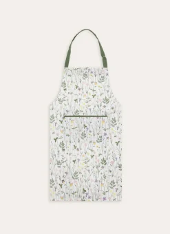 TABLIER EN COTON IMPRIMÉ À MOTIF VÉGÉTAL COLORÉ MULTICOLORE