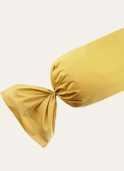 TAIE DE TRAVERSIN EN PERCALE DE COTON MOUTARDE