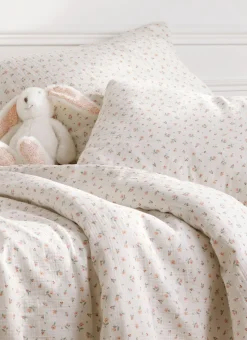 TAIE D’OREILLER BÉBÉ EN GAZE DE COTON CHAMPÊTRE ÉCRU