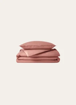 TAIE D'OREILLER UNIE EN COTON LAVÉ BIO ROSE