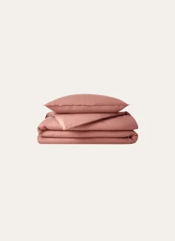 TAIE D'OREILLER UNIE EN COTON LAVÉ BIO ROSE