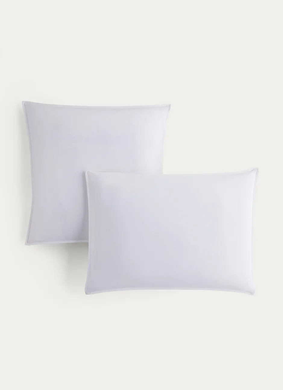 TAIE D'OREILLER UNIE EN COTON LAVÉ BIO BLANC