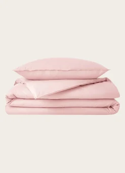 TAIE D'OREILLER UNIE EN COTON LAVÉ BIO ROSE PÂLE