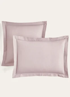 TAIE D'OREILLER UNIE EN COTON ROSE CLAIR