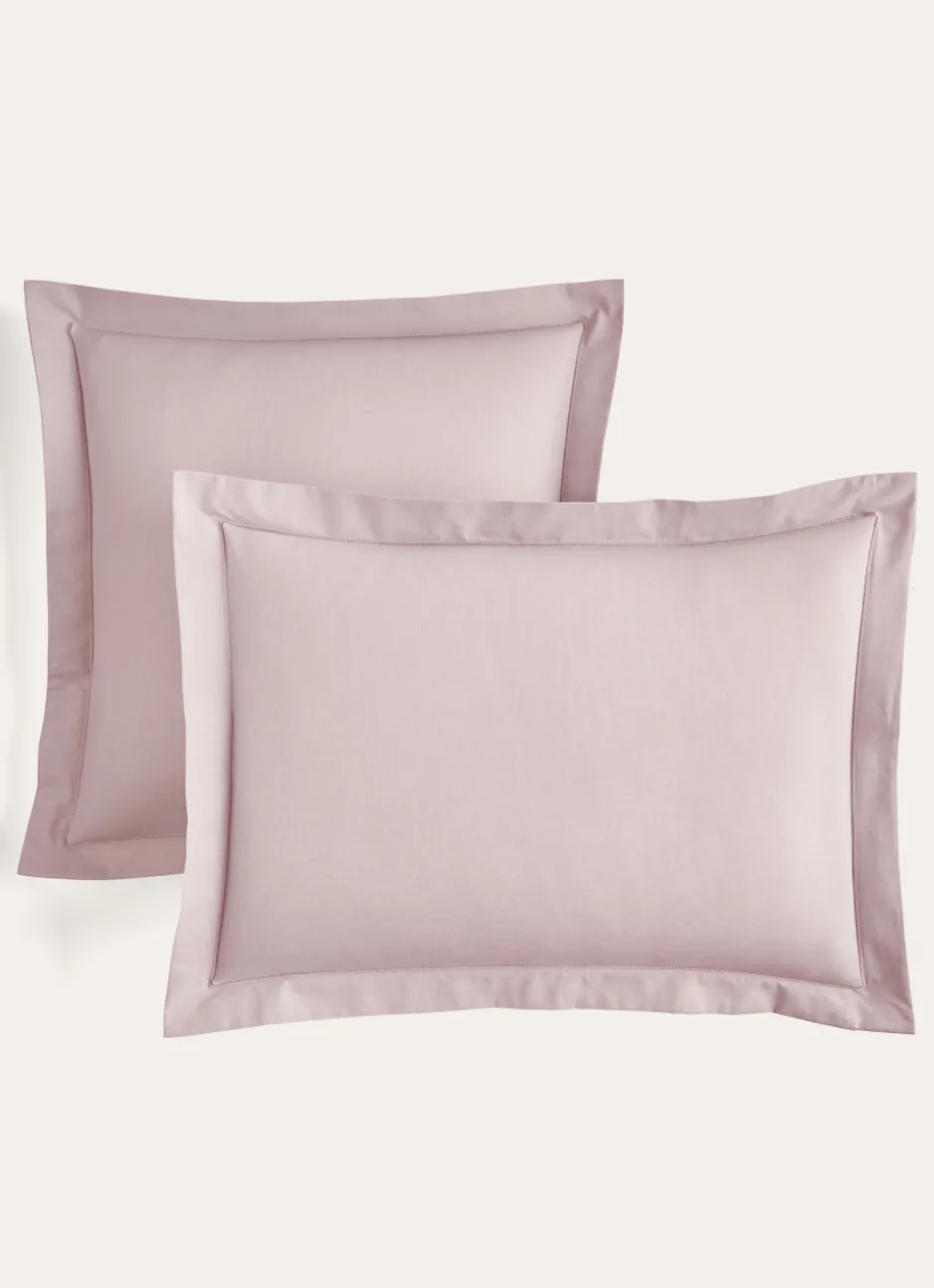 TAIE D'OREILLER UNIE EN COTON ROSE CLAIR