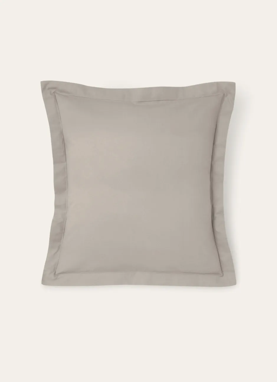 TAIE D'OREILLER UNIE EN COTON TAUPE