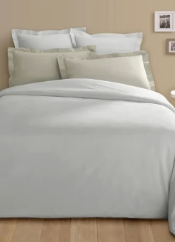 TAIE D'OREILLER UNIE EN PERCALE DE COTON SABLE