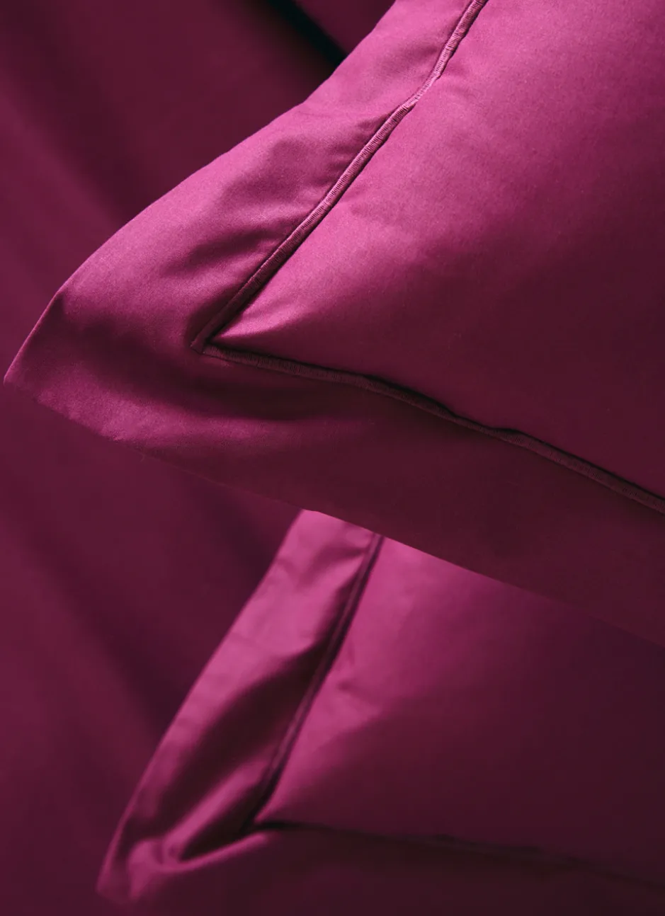 TAIE D'OREILLER UNIE EN PERCALE DE COTON GRENAT