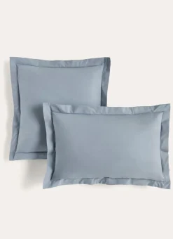 TAIE D'OREILLER UNIE EN PERCALE DE COTON ORAGE