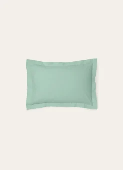 TAIE D'OREILLER UNIE EN PERCALE DE COTON VERT DE GRIS