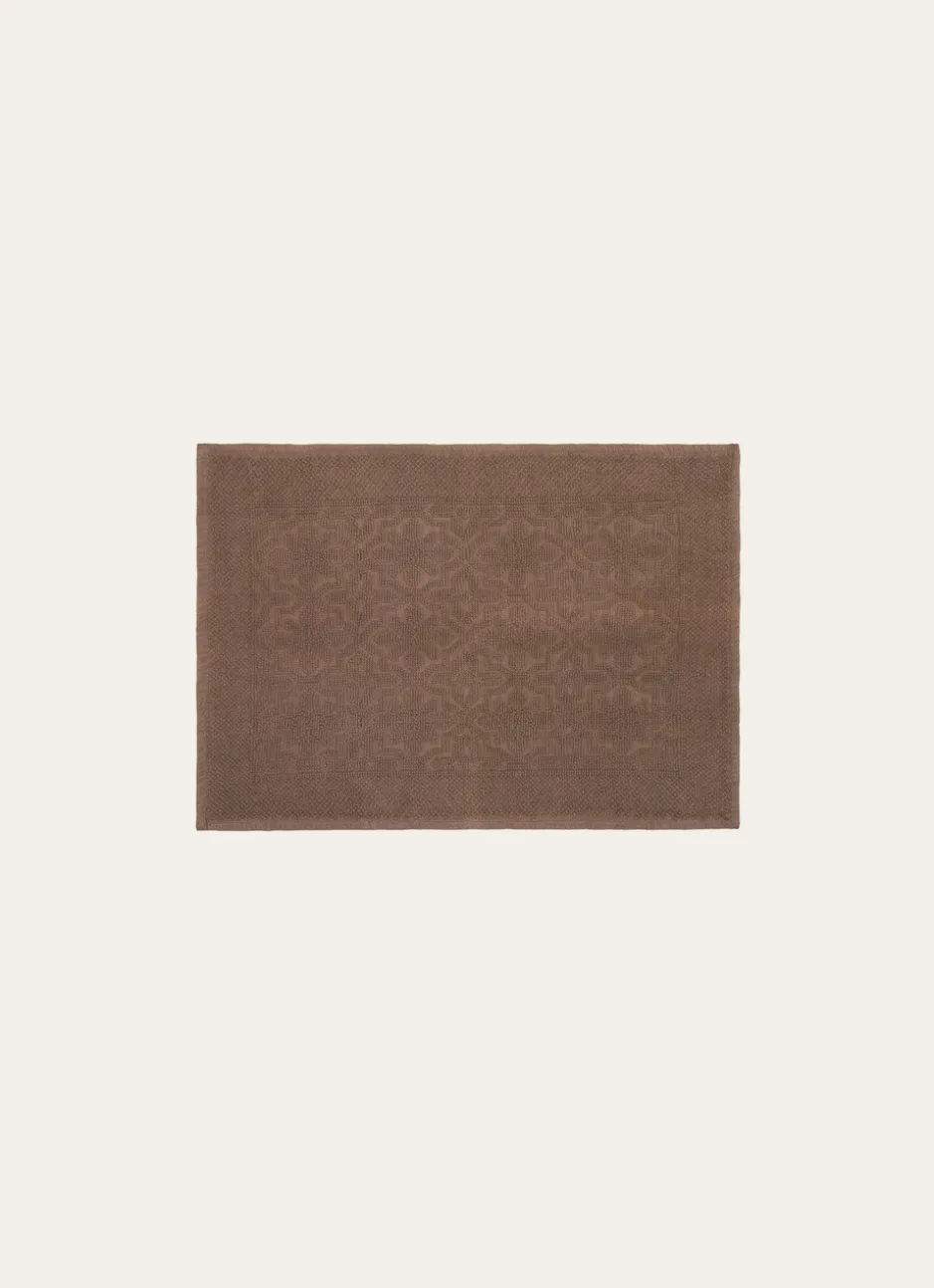 TAPIS DE BAIN JACQUARD UNI ANTIDÉRAPANT BRUN