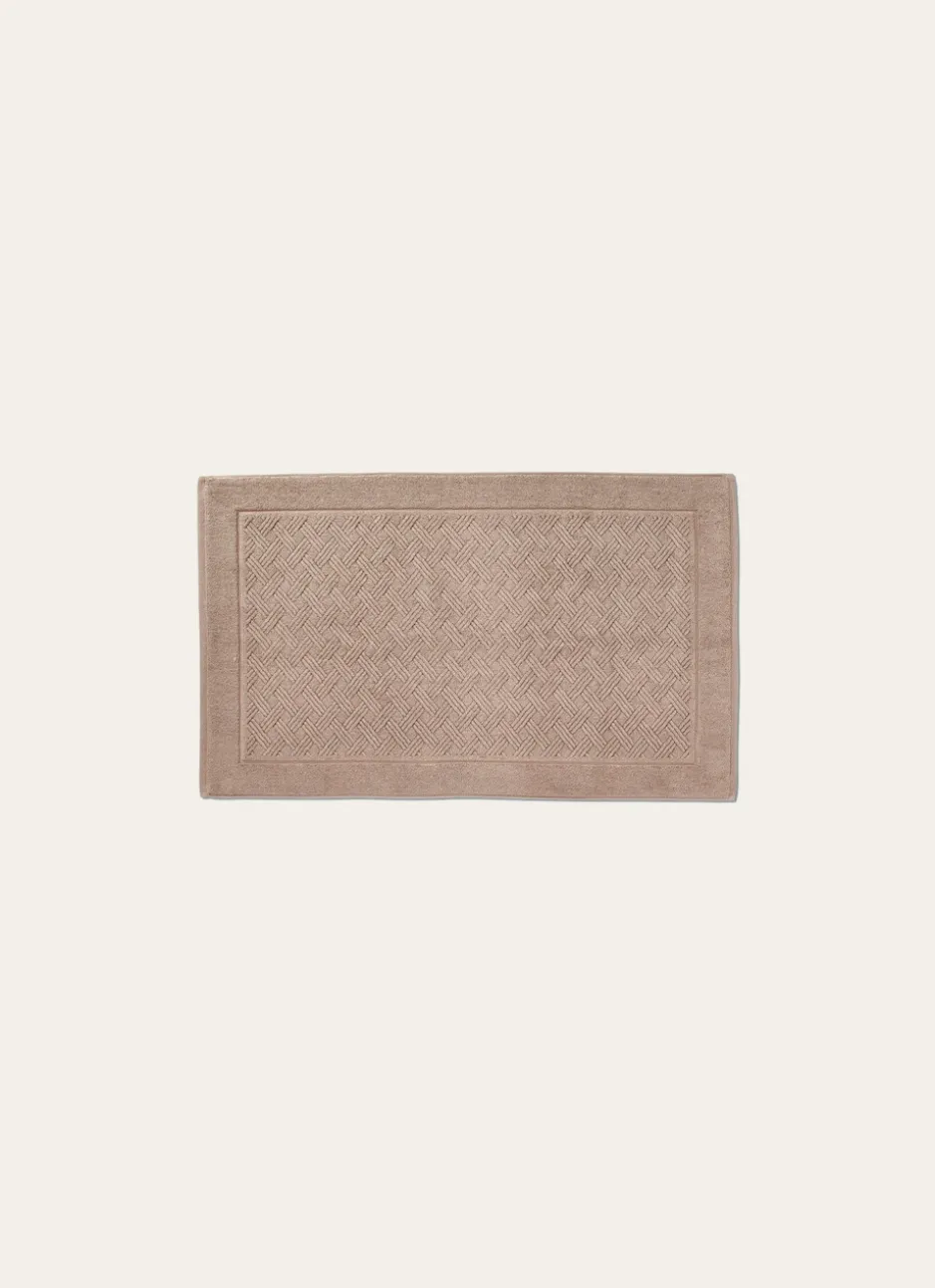 TAPIS DE BAIN À MOTIF EN COTON BEIGE