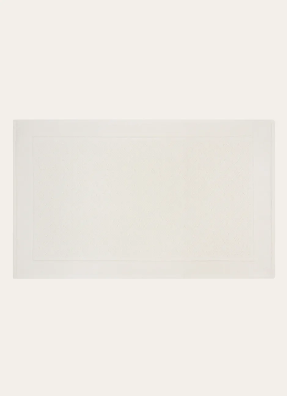 TAPIS DE BAIN À MOTIF EN COTON ECRU