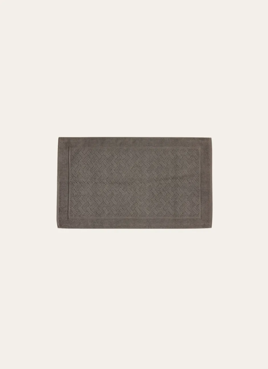 TAPIS DE BAIN À MOTIF EN COTON GRIS