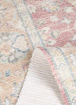 TAPIS IMPRIMÉ MOTIFS PERSES HISPAHAN ROSE CLAIR