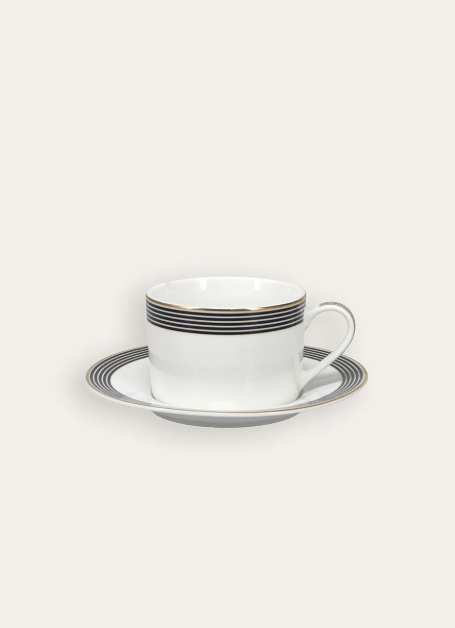 TASSE EN PORCELAINE AVEC LISERET EN OR SONGE Noir