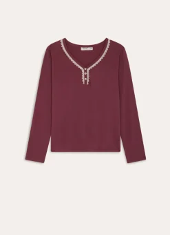 TEE SHIRT AVEC DENTELLE CAMA VIOLET