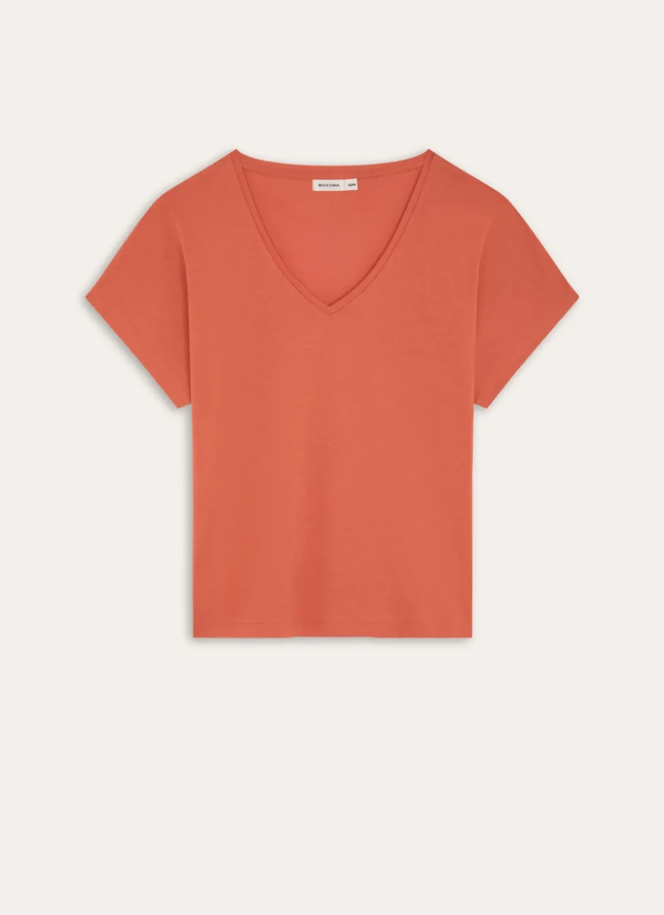 TEE-SHIRT MANCHES COURTES FORME AMPLE TERRACOTTA