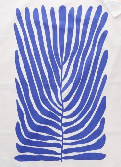 TORCHON EN COTON IMPRIMÉ VÉGÉTAL COBL BLEU