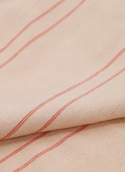 TORCHON EN COTON TEXTURÉ AVEC RAYURES rouge