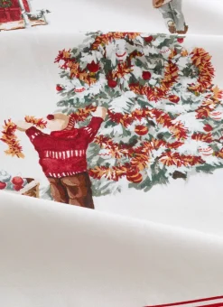 TORCHON SCÈNE DE NOËL MULTI GUIRLANDE