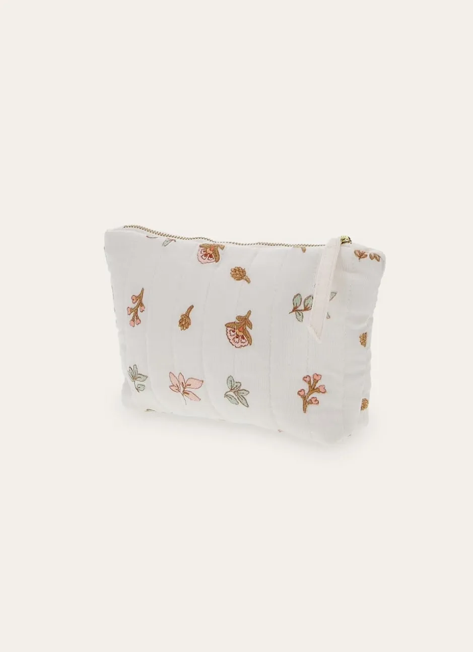 TROUSSE COTON BRODEE À MOTIF VÉGÉTAL ECRU