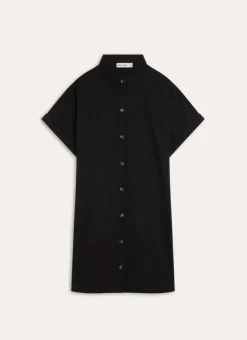 TUNIQUE MANCHES COURTES EN COTON TWILL Noir