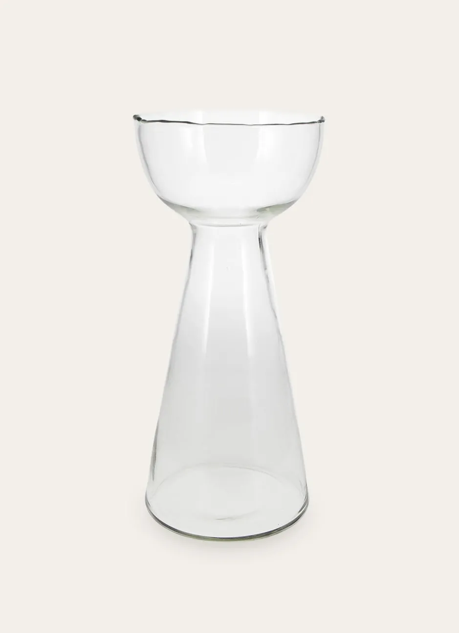 VASE EN VERRE FORME COUPE TRANSPARENT