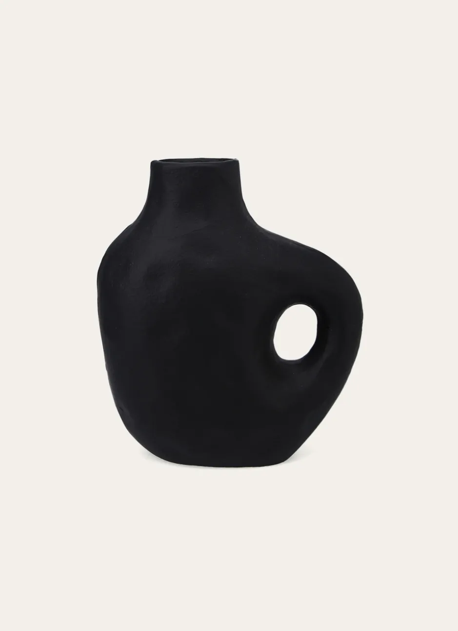 VASE FORME ABSTRAITE EN ALUMINIUM NOIR