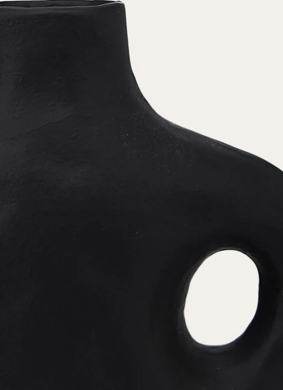 VASE FORME ABSTRAITE EN ALUMINIUM NOIR