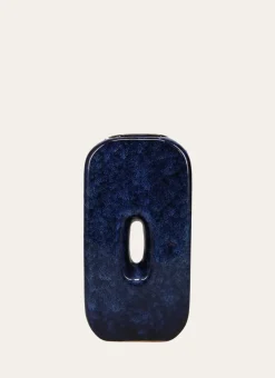 VASE ÉMAILLÉ FORME CREUX AU CENTRE BLEU