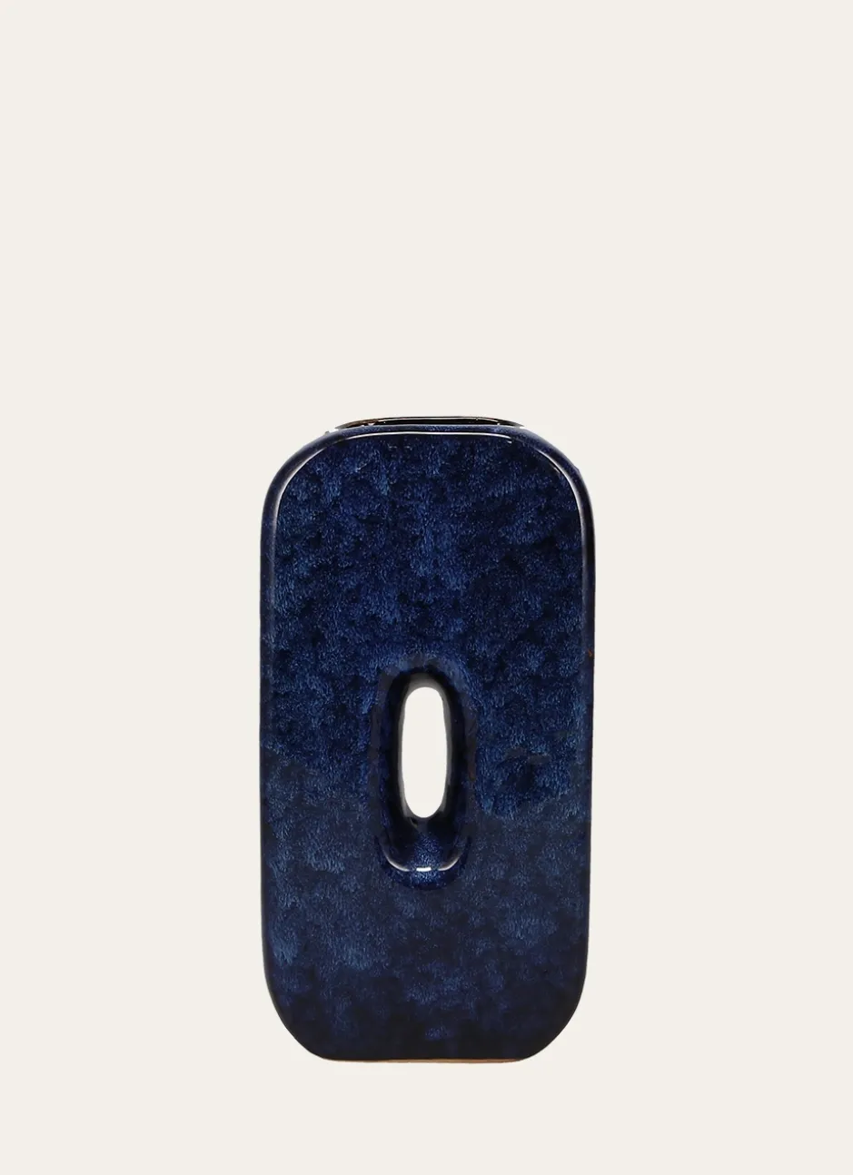 VASE ÉMAILLÉ FORME CREUX AU CENTRE BLEU