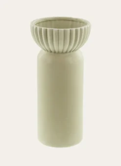 VASE UNI STRIÉ BEIGE