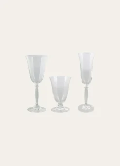 VERRE A PIED EN CRISTALLIN SERIGRAPHIE TRANSPARENT