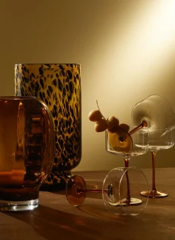VERRE À EAU SUR PIED ALVIN CARAMEL