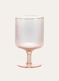 VERRE À PIED EN VERRE FUMÉ STRIÉ NUDE