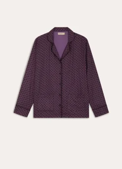VESTE DE PYJAMA BOUTONNÉE UTHY VIOLET MOTIF