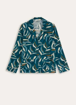 VESTE DE PYJAMA EN VISCOSE CLEM vert
