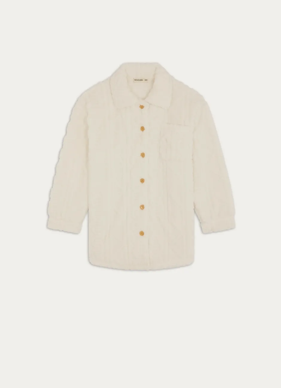 VESTE EN POLAIRE AVEC MOTIFS EMBOSSÉS TORSY ÉCRU