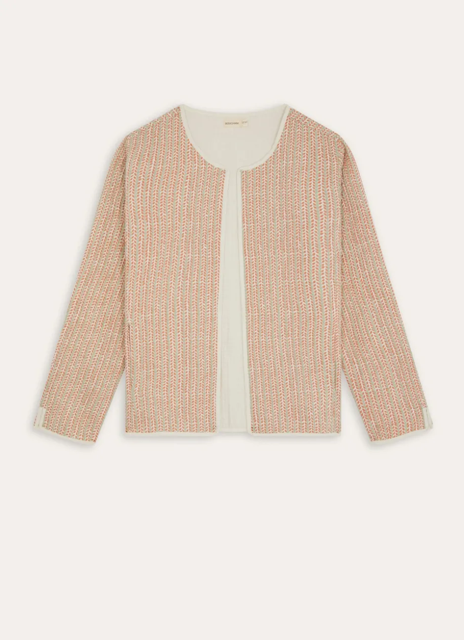 VESTE MATELASSÉE EN COTON IMPRIMÉ vert